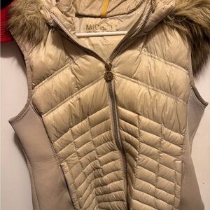 Michael Kors Women's Tan Quilted Vest